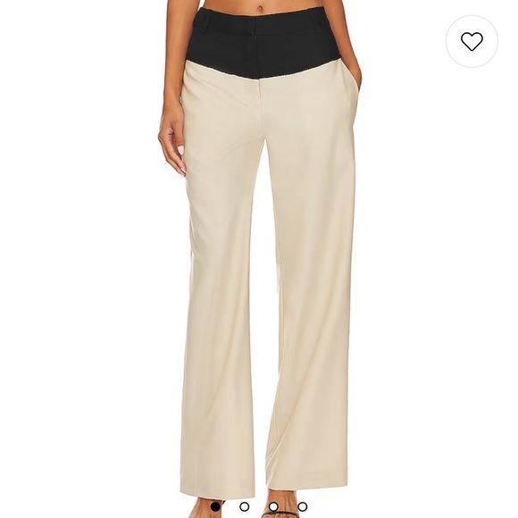 NWT Bec + Bridge Lyra relaxed pant in bone/black - Picture 1 of 10
